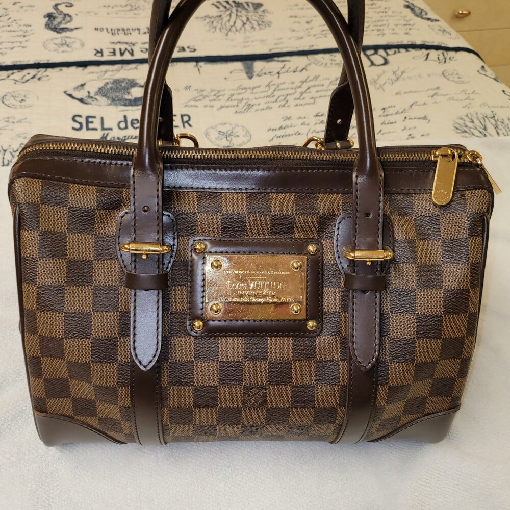Authentic Louis Vuitton Damier Ebene Berkeley Canvas Handbag